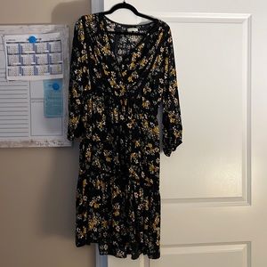 Black and yellow flower sundress
